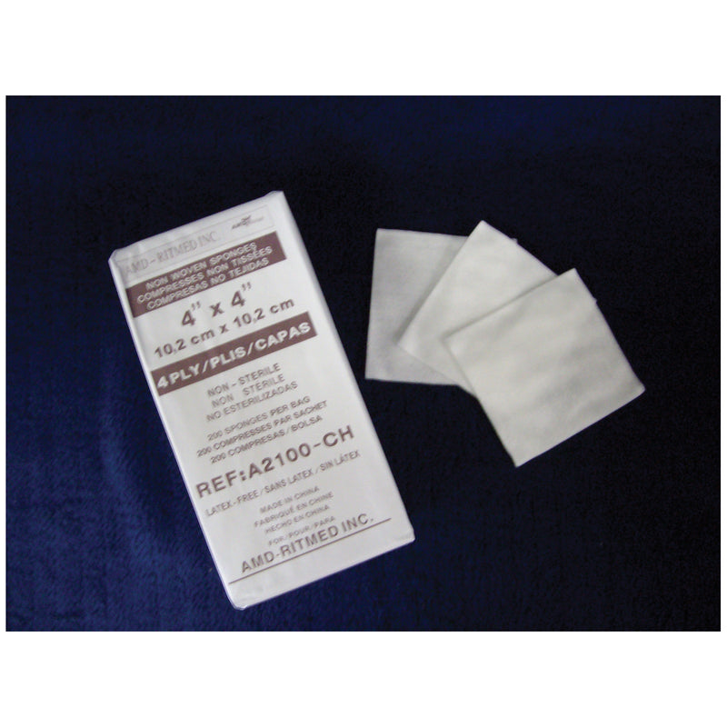 GENERAL USAGE, 4" X 4", 4 PLY, NON-STERILE, 200/PK, 10 PK/CS, SOLD AS CASE AMD-MEDICOM 10000212