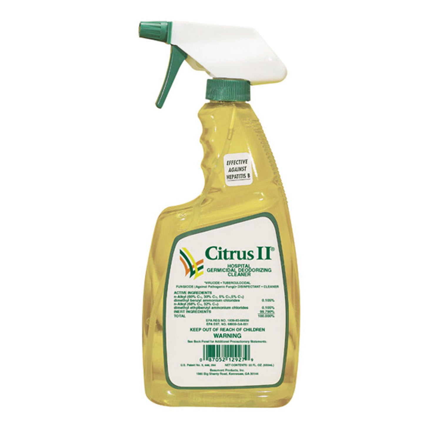 Beaumont Citrus Ii Germicidal Deodorizing Cleaner Germicidal Deodorizing Cleanercitrus 2 22 Oz Spray 12/Cs