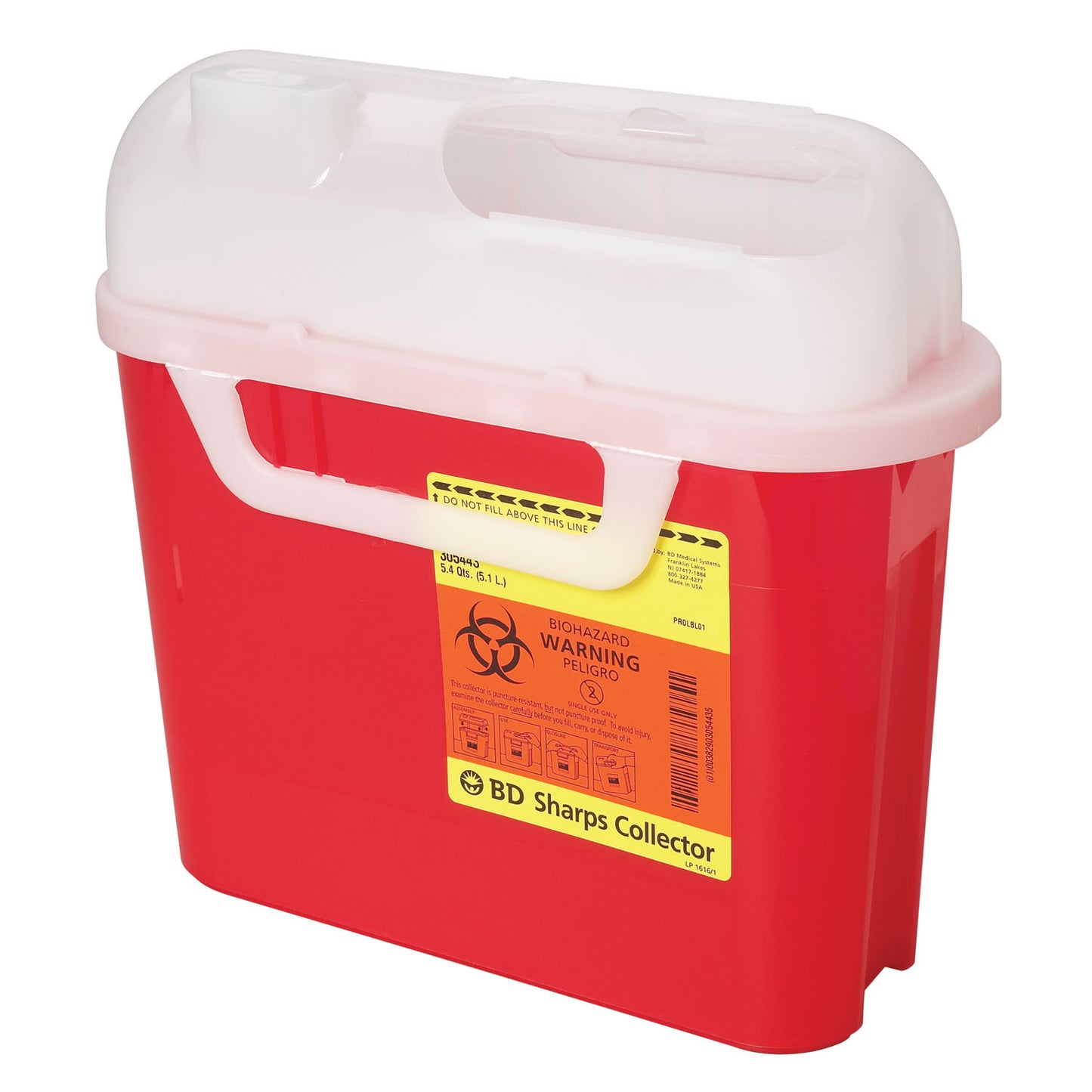 Bd Patient Room Sharps Collectors Prc Side Entry Pearl 5.4 Qt12/Cs Phy Office Safety Kit -305425