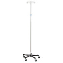 IV STAND, HEAVY DUTY, 6 HOOK, 5 LEG, WALL SAVER BASE ON 718 CASTERS, SOLD AS EACH BLICKMAN 10001235