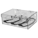 EYEWEAR DISPENSER, HINGED LID TOP, HOLDS UP TO 6 PR OF SAFETY GLASSES, KEYHOLES FOR WALL MOUNTING, CLEAR PETG PLASTIC, 9¼"W X 3 7/, SOLD AS EACH MARKE