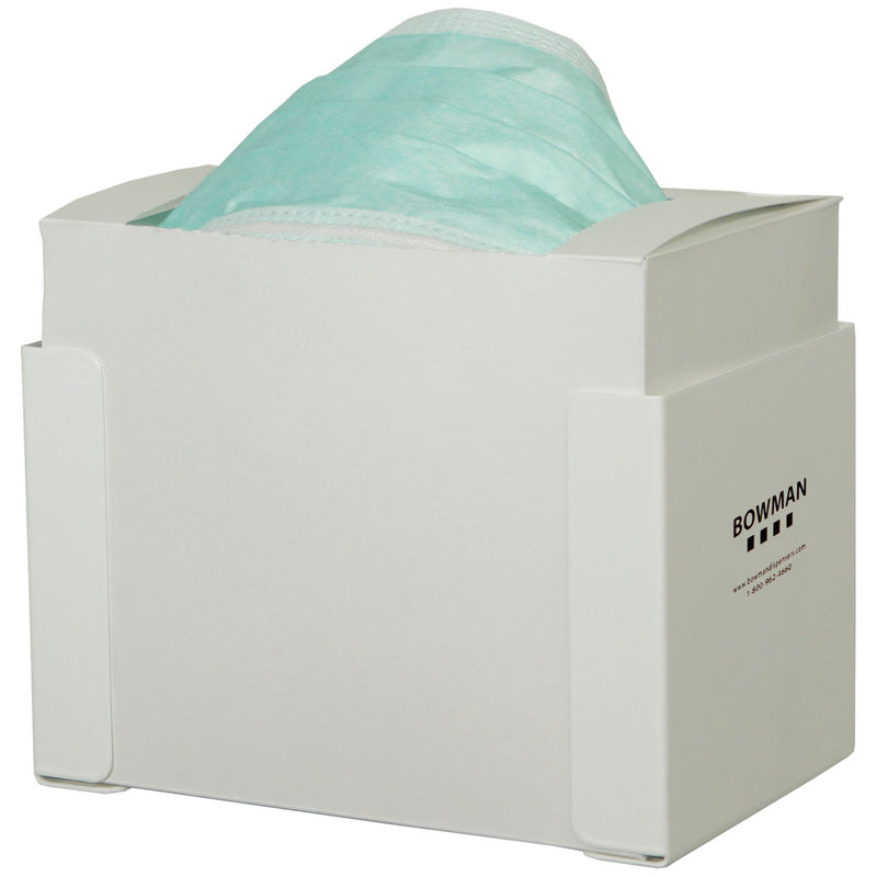 FACE MASK DISPENSER - LOCKING: THIS DISPENSER HOLDS TWO - THREE BOXES OF EARLOOP MASKS IN BULK, IT FEATURES A LOCKING LID WITH A P, SOLD AS EACH MARKE