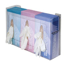 GLOVE BOX DISPENSER, TRIPLE, HOLDS THREE BOXES OF GLOVES, TWO-WAY KEYHOLES FOR VERTICAL OR HORIZONTAL WALL MOUNTING, CLEAR PETG PL, SOLD AS EACH MARKE