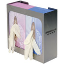 GLOVE BOX DISPENSER, DOUBLE WITH DIVIDERS, HOLDS 2 BOXES OF GLOVES, THREE-WAY KEYHOLES FOR VERTICAL OR HORIZONTAL WALL MOUNTING, C, SOLD AS EACH MARKE