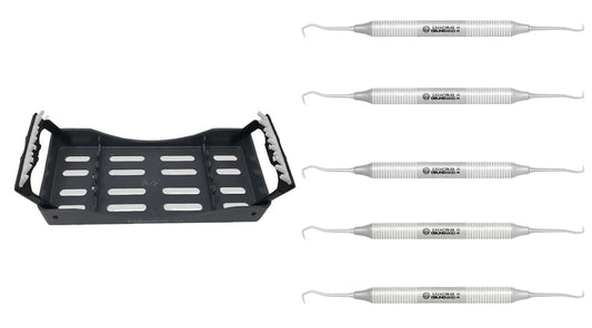 Dental Scaler JAC30-33 Light Wt. Metal Handle, 5 Pcs Set - Osung USA