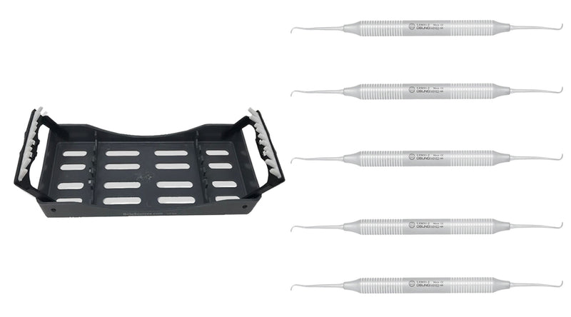 Dental Micro Scaler SMS1-2 Light Wt. Metal Handle, 5 Pcs Set - Osung USA