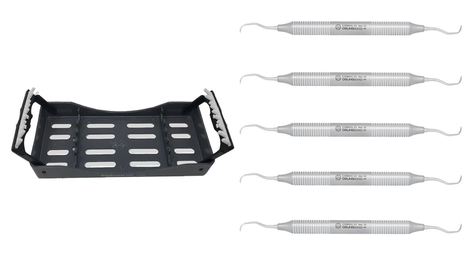 Dental Micro Scaler SMS11-12 Light Wt. Metal Handle, 5 Pcs Set - Osung USA