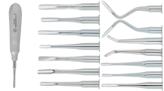 Dental Elevator Kit - Metal Handle - 14 Pcs - Osung USA