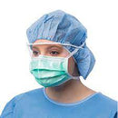 SURGICAL MASK, 3-LAYER SPUNBOND POLYPROPOLENE/FILTERED MEDIA/CELLULOSE, PLEATED, FILM ANTI-FOG, TIE-ON, GREEN, 50/BX, 6 BX/CS, SOLD AS CASE CARDINAL 2