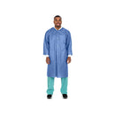 LAB JACKET, SMS, DISPOSABLE, KNIT COLLAR, SNAP FRONT, POCKETS, X-LARGE, WHITE, 10/PK, 10 PK/CS, SOLD AS CASE CARDINAL 261