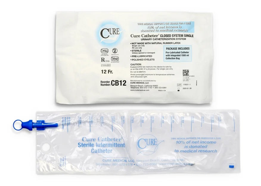 Convatec Cure Medical Closed System Kit Catheter Closed Sys Sngl8Fr Straight Tip Uni 100/Cs -CS8