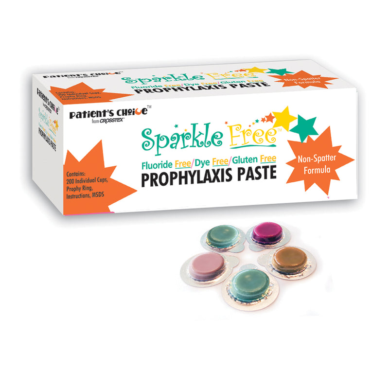 CROSSTEX SPARKLE FREE™ PROPHY PASTE PROPHY PASTE MD DYE FREEWHT CHOCOLATE 200/BX