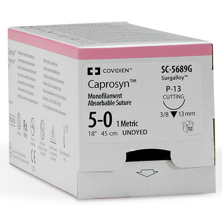 MEDTRONIC CAPROSYN™ MONOFILAMENT ABSORBABLE SUTURES SUTURE MONO ABSORB UNDYD 2-0KV34 36 1DZ/BX