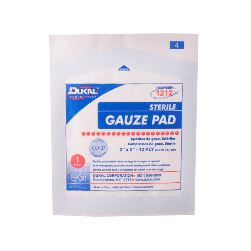 DUKAL GAUZE PADS GAUZE PAD 2X2 12PLY ST100/BX 24BX/CS