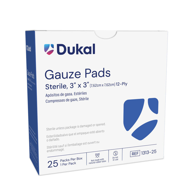 DUKAL GAUZE PADS PAD GAUZE ST 3X3 12PLY 25/BX24BX/CS