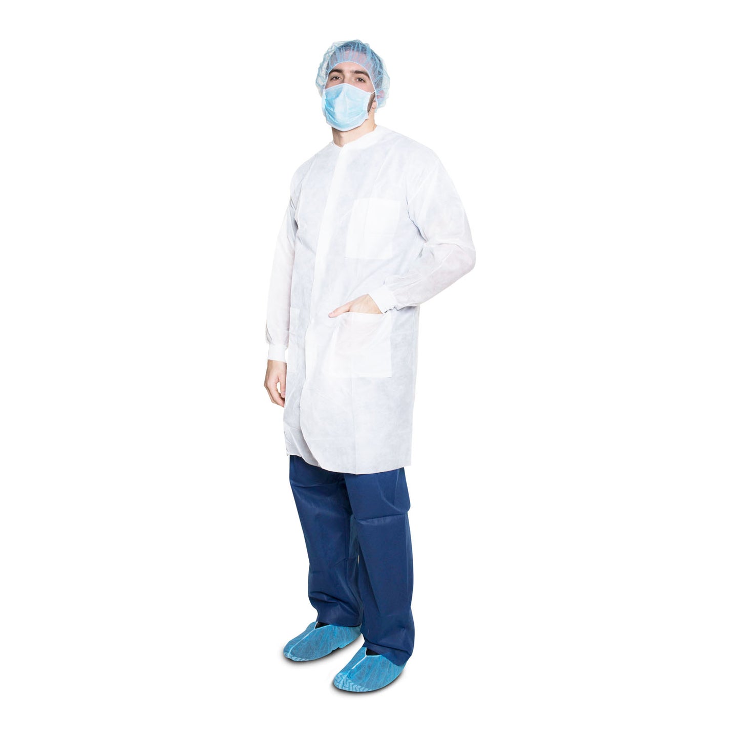 Dukal Antistatic Pocket Lab Coats Lab Coat Pocket Antistatic Lgwht Ns 10/Bg 5Bg/Cs