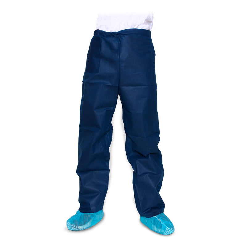 SCRUB PANTS, MEDIUM, BLUE, DISPOSABLE, 10/BG, 5 BG/CS, SOLD AS CASE DUKAL 10000117