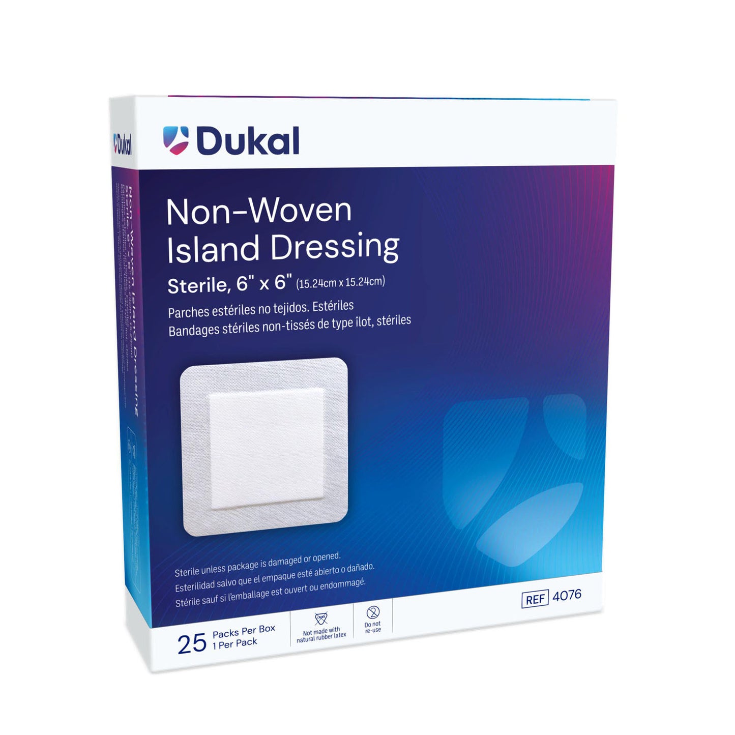 Dukal Non-Woven Island Dressing Mbo-Dressing Island Nonwoven 6X6St 25/Bx 4Bx/Cs