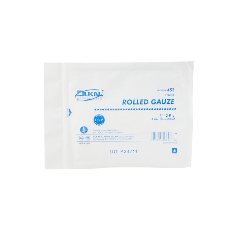 ROLLED GAUZE, 2" X 5 YD, NON-STERILE, 2-PLY, 12 RL/BG, 8 BG/CS, SOLD AS CASE DUKAL 10000117