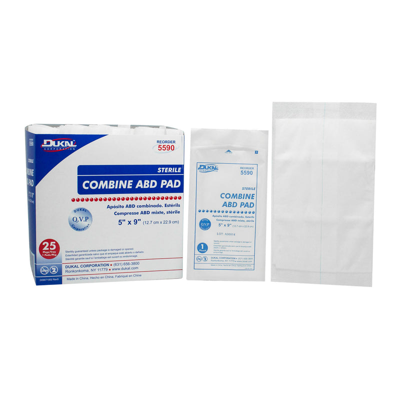 DUKAL ABD PADS ABD PAD 5X9 ST 1/PK 25PK/TRY16TRY/CS