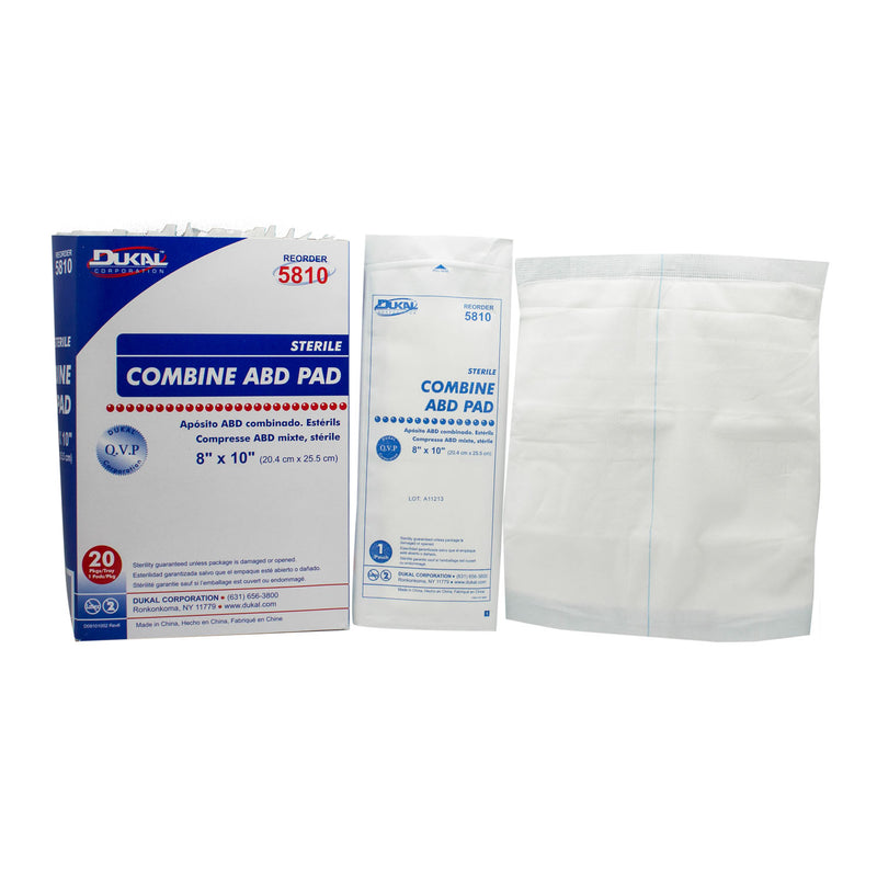 DUKAL ABD PADS ABD PAD 8X10 ST 20PK/TRY16TRY/CS