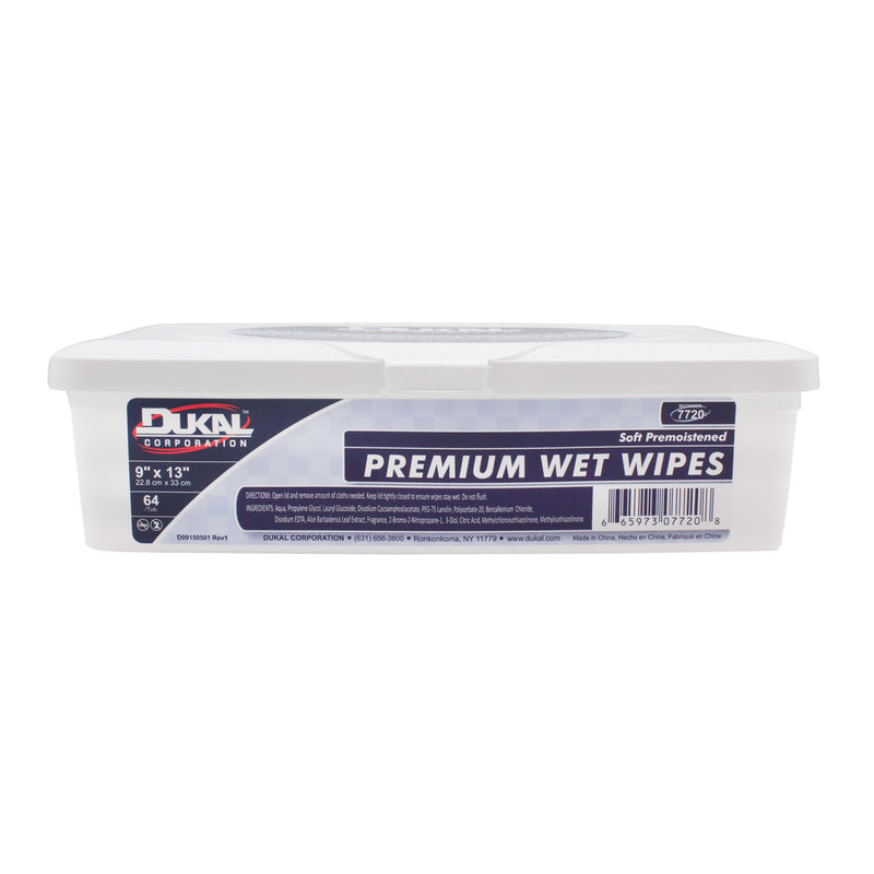 WET WIPES, 9" X 13", ADULT, 64/TUB, 8 TUB/CS, SOLD AS CASE DUKAL 10000117