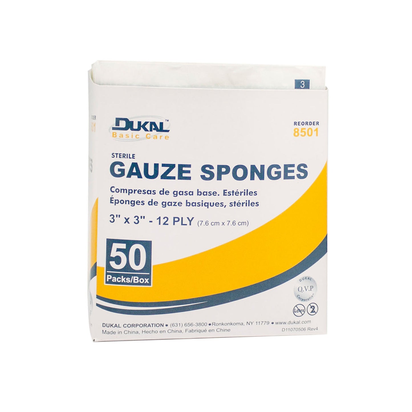 Dukal Basic Gauze Sponges Sponge Gauze 3X3 12Ply St2/Pk 50Pk/Bx 24Bx/Cs