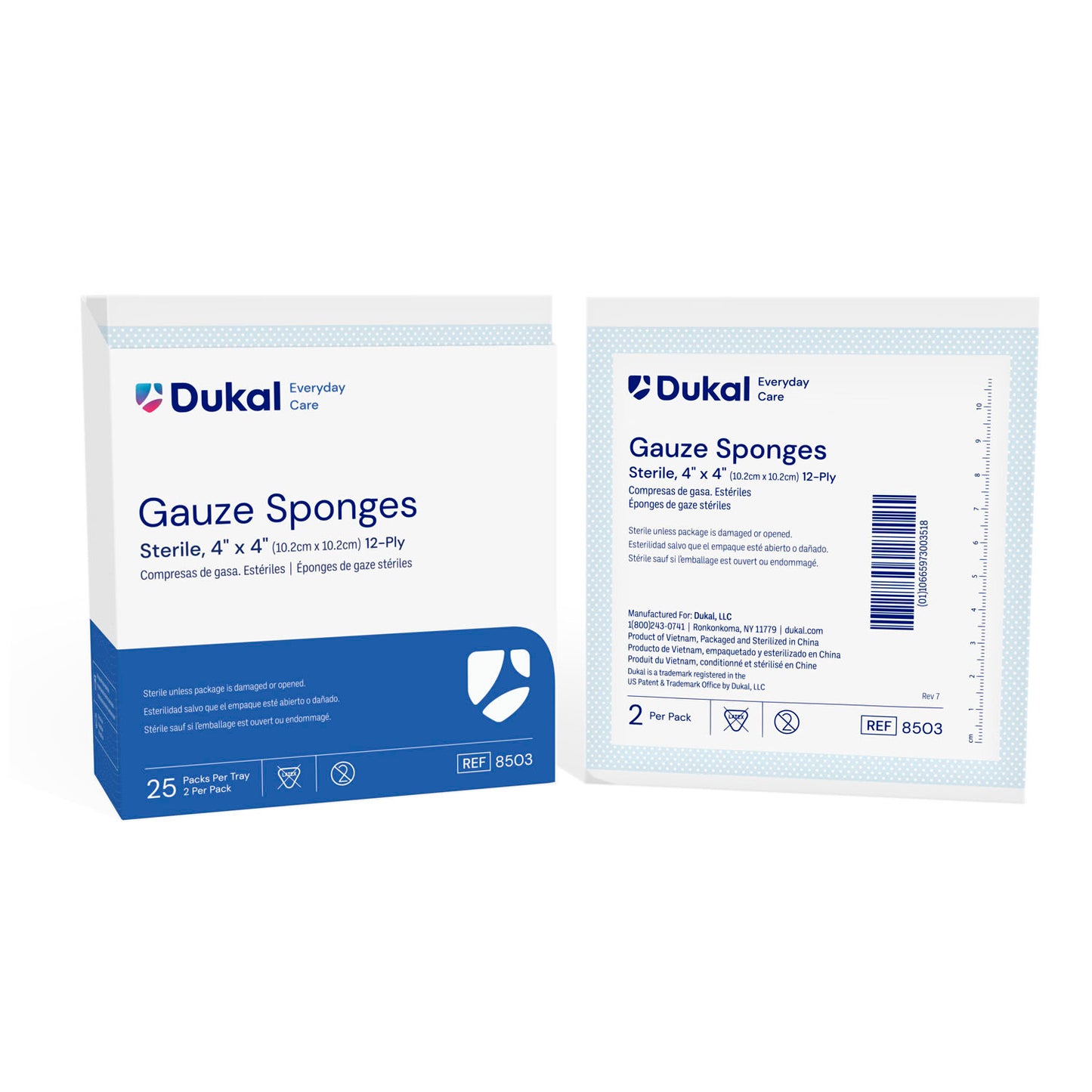 Dukal Basic Gauze Sponges Sponge Gauze 4X4 12Ply St2/Pk 25Pk/Bx 24Bx/Cs