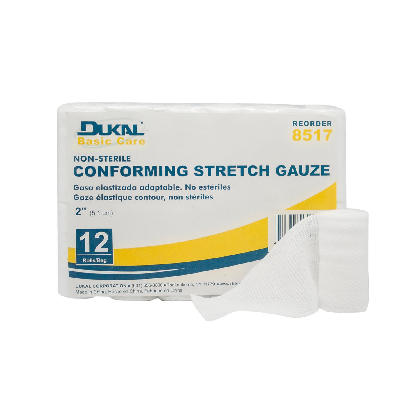 Dukal Basic Conforming Stretch Gauze Gauze Conforming Stretch 2Ns 12Rl/Bg 8Bg/Cs