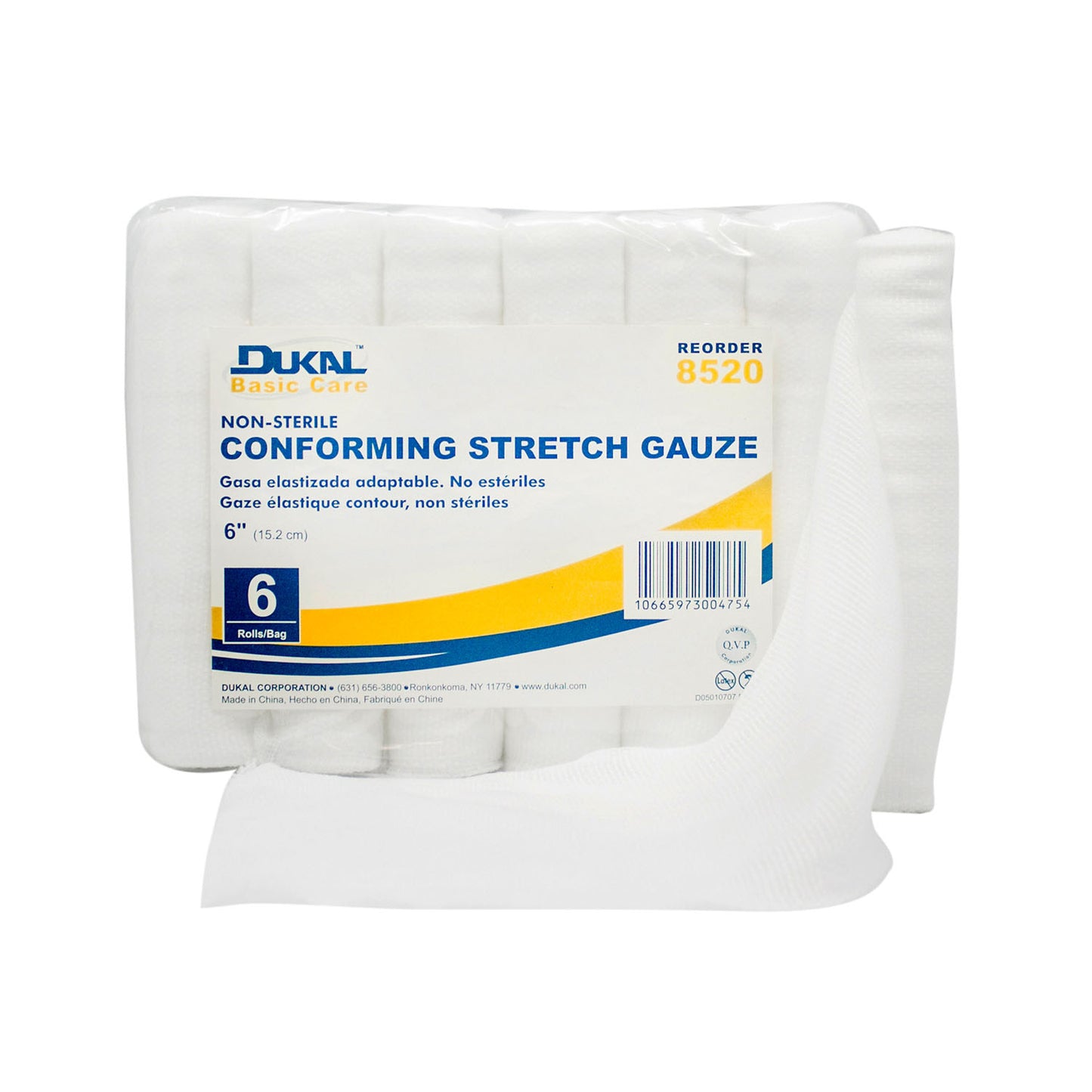 Dukal Basic Conforming Stretch Gauze Gauze Conforming Stretch 6Ns 6Rl/Bg 8Bg/Cs