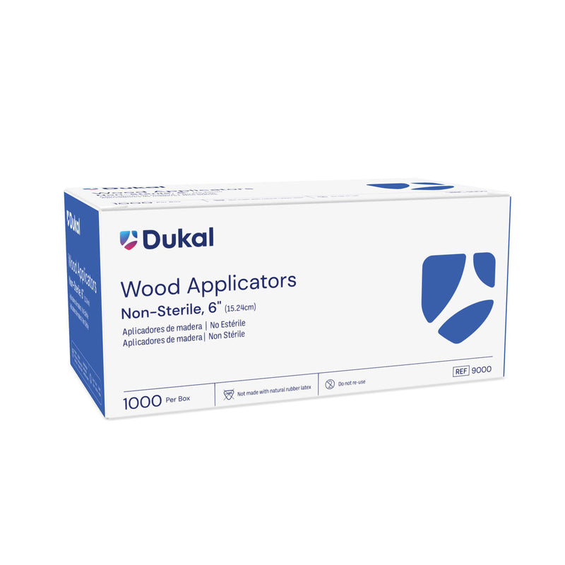 APPLICATOR, 6", WOOD, NON-STERILE, 1000/BX, 30 BX/CS, SOLD AS CASE DUKAL 10000117