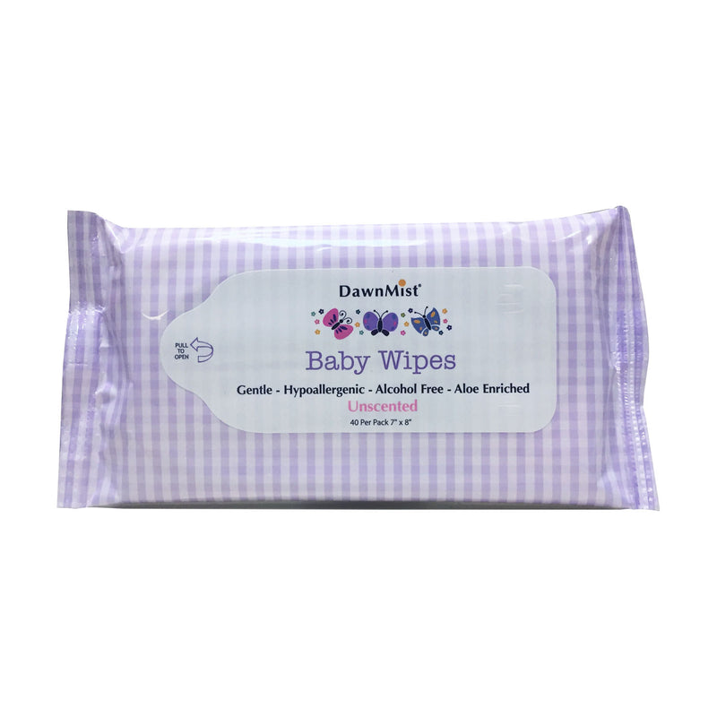 BABY WIPES, SOFT PACK, UNSCENTED, 7" X 8", 40/PK, 24 PK/CS, SOLD AS CASE DUKAL 10000117