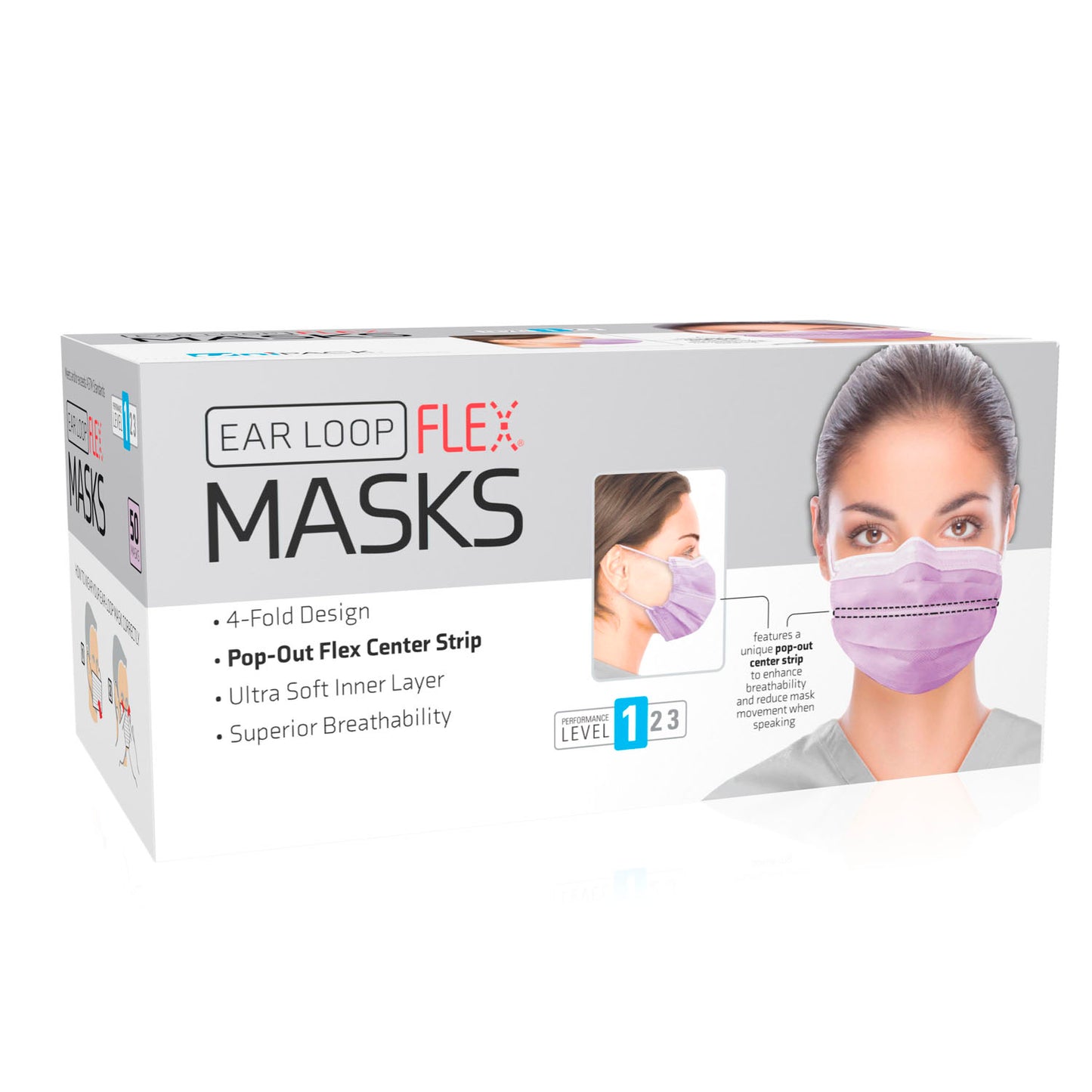 DUKAL PROCEDURE MASKS MASK FACE LEVEL 1 EAR-LOOP LAVFLEX 50/BX 20BX/CS