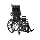 DYNARIDE™ RECLINING WHEELCHAIR, 16" X 16" W/ DETACH DESK ARM ELR, SILVER VEIN, 1/CS, SOLD AS CASE DYNAREX 10000058