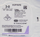 SUTURE, REVERSE CUTTING, SIZE 3-0, 8-18", VIOLET BRAIDED, FS NEEDLE, 3/8 CIRCLE, 1 DZ/BX, SOLD AS BOX ETHICON 243