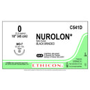 SUTURE, TAPER POINT, SIZE 0, 8-18", BLACK BRAIDED, NEEDLE MO-7, ½ CIRCLE, SAFETY ORGANIZER TRAY, CONTROL RELEASE, 1 DZ/BX, SOLD AS BOX ETHICON 243