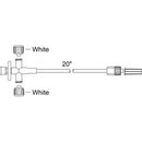 EXTENSION SET, 3-WAY ANESTHESIA STYLE STOPCOCK, STANDARD BORE WITH INJECTION SITE, NON-VENTED WHITE CAPS, MALE LUER LOCK, NON-DEHP, SOLD AS CASE ICU 1