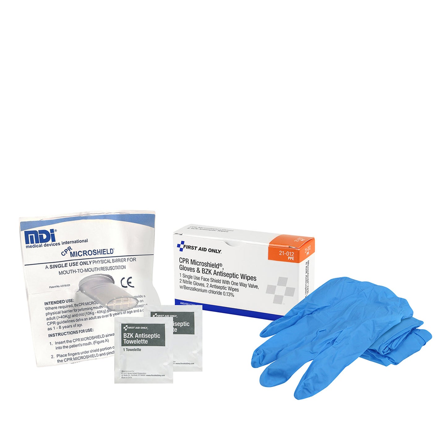 First Aid Only/Acme United Cpr Kit First Aid Kt 5Pc Cpr Microshldgloves Antiseptic Wipes -21-012