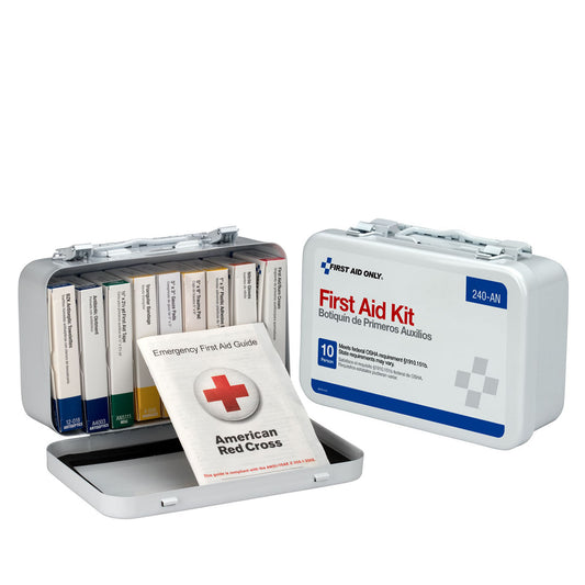 First Aid Only/Acme United 10 Person Ansi Z308, 1-2009 Compliant Kits First Aid Kt 10 Unit Metal Cs -240-AN