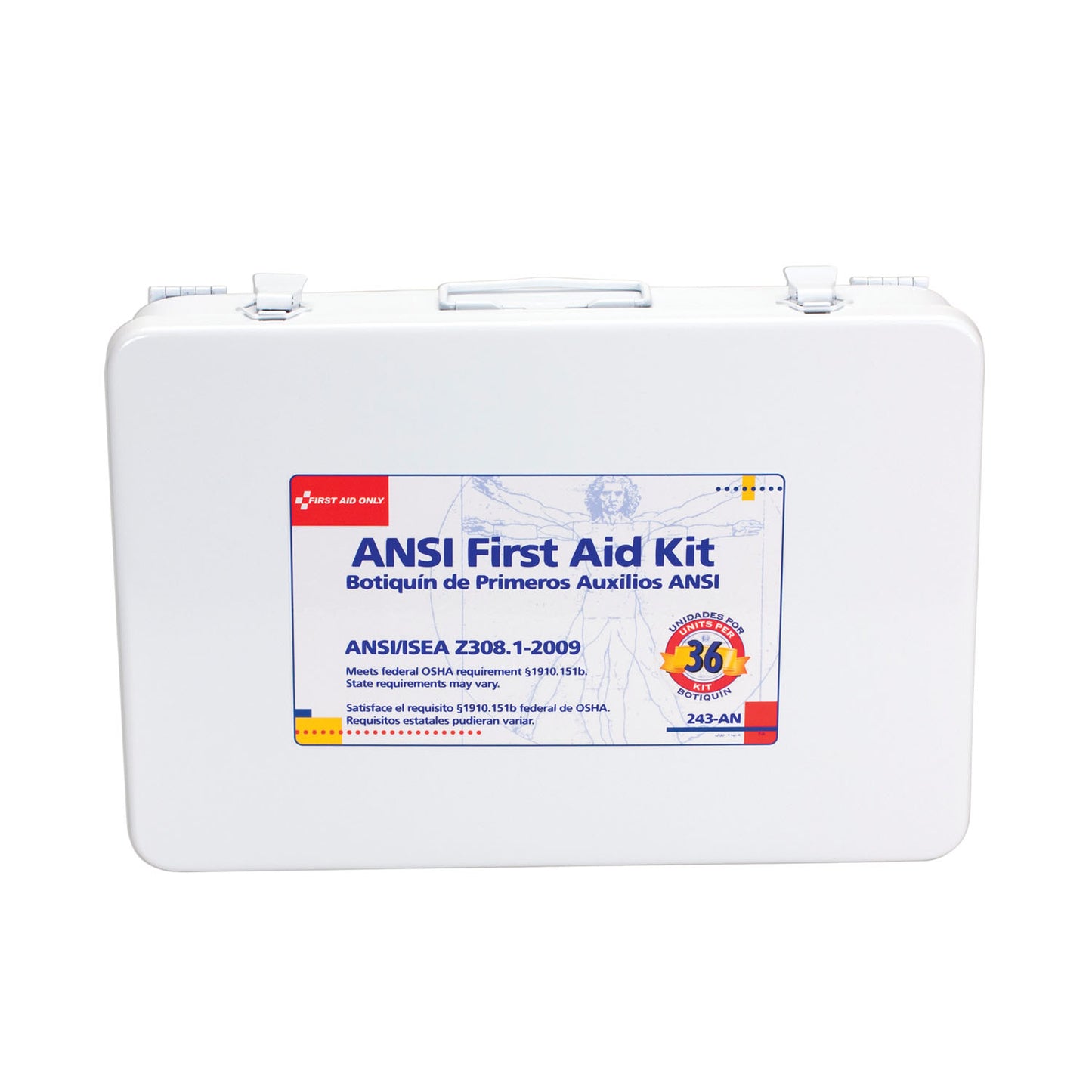 First Aid Only/Acme United 36 Unit (75 Person) Ansi Z308, 1-2009 Compliant Kits First Aid Kt 36 Unit Metal Cs -243-AN