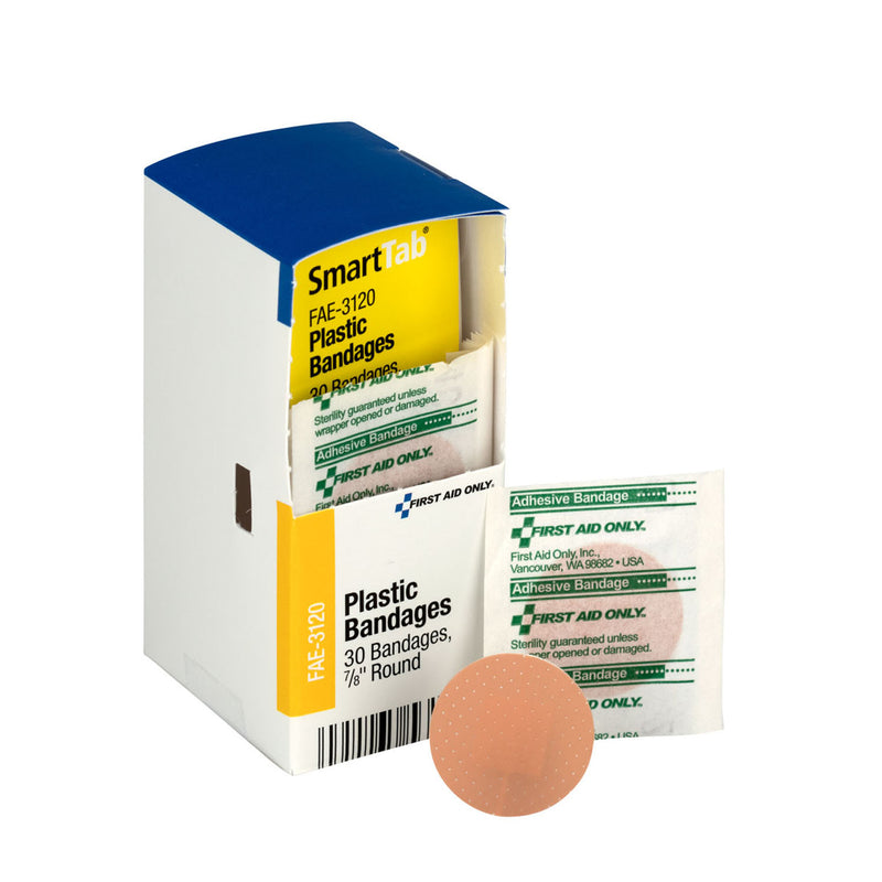 First Aid Only/Acme United Refill Items For Kits Refill Sc 0.88In Round Spotplastic Bandages 30/Bx -FAE-3120 - BriteSources