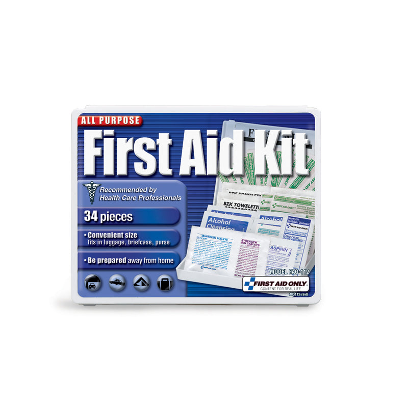 PERSONAL FIRST AID KIT, 34 PIECE, PLASTIC CASE, SOLD AS EACH FIRST 10000455