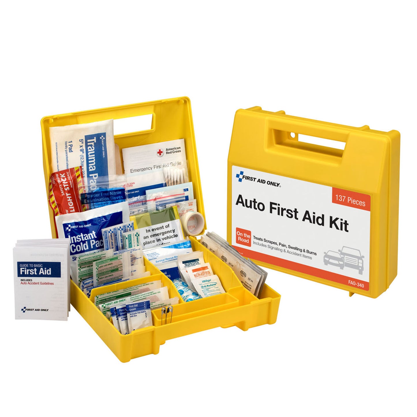 First Aid Only/Acme United Travel & Specialty Kits First Aid Kt Vehicle 138 Pieceplastic Cs 12/Cs -FAO-340