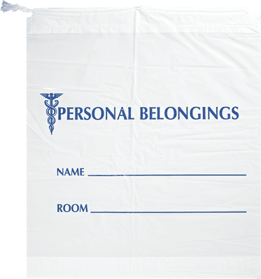 RD PLASTICS PATIENT BELONGINGS BAGS BAG PB DRAWSTRING OPAQUE18X20 3.5 B.G. BLU PRNT 500/CS