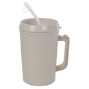 INSULATED MUG, WITH STRAW, 32 OZ, GRADUATED, TRANSLUCENT, GRAY LID, 50/CS, SOLD AS CASE GMAX 10001061