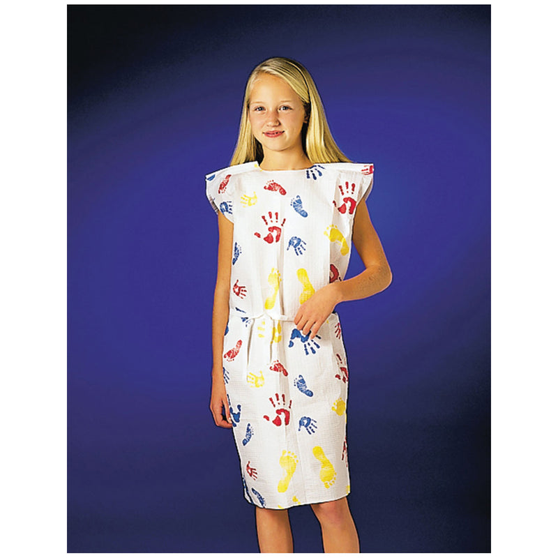 PEDIATRIC EXAM GOWN, TPT, 20" X 36", TINY TRACKS® PRINT, 50/CS, SOLD AS CASE GRAHAM 51