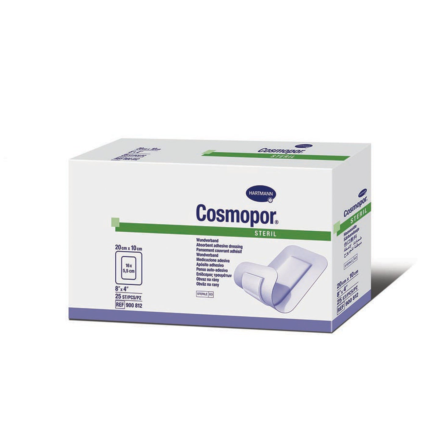 HARTMANN USA COSMOPOR® STERILE LF ADHESIVE WOUND DRESSING DRESSING ADH WOUND 8X4ST 25/BX