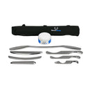 SILVER SET. INCLUDES ALL SIX OF THE SMALL HAWKGRIPS INSTRUMENTS , A ROLL-UP CARRYING CASE, ONE JAR OF REGULAR EMOLLLIENT, AND A US, SOLD AS EACH HAWKG