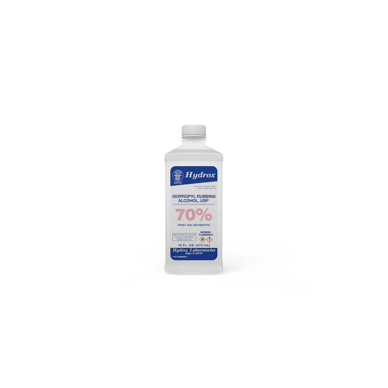 ISOPROPYL RUBBING ALCOHOL 70%, USP, 16 OZ, 12 BTL/CS, SOLD AS CASE HYDROX 10000914
