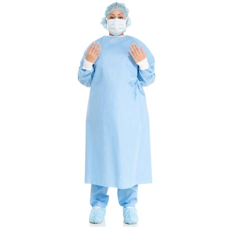 SURGICAL GOWN, ADJUSTABLE HOOK & LOOP NECKLINE, LARGE STERILE, 20/CS, SOLD AS CASE O&M 10000979